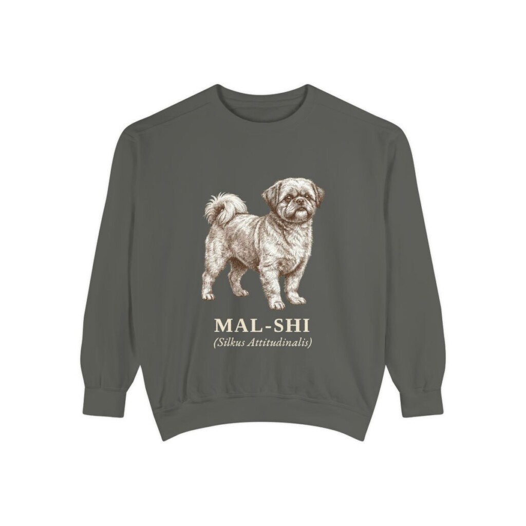 Mal-Shi Latin Sweatshirt, Pepper, front view