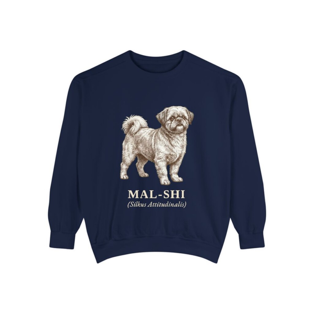 Mal-Shi Latin Sweatshirt, True Navy, front view