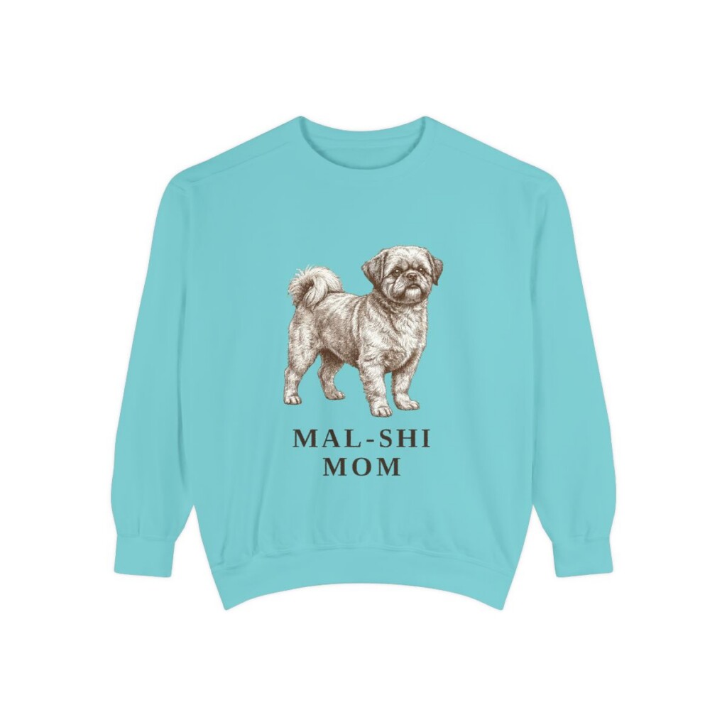 Mal-Shi Mom Sweatshirt, Chalky Mint, front view