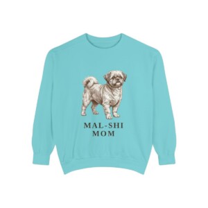 Mal-Shi Mom Sweatshirt, Chalky Mint, front view