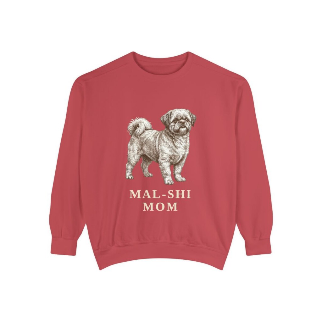 Mal-Shi Mom Sweatshirt, Crimson, front view
