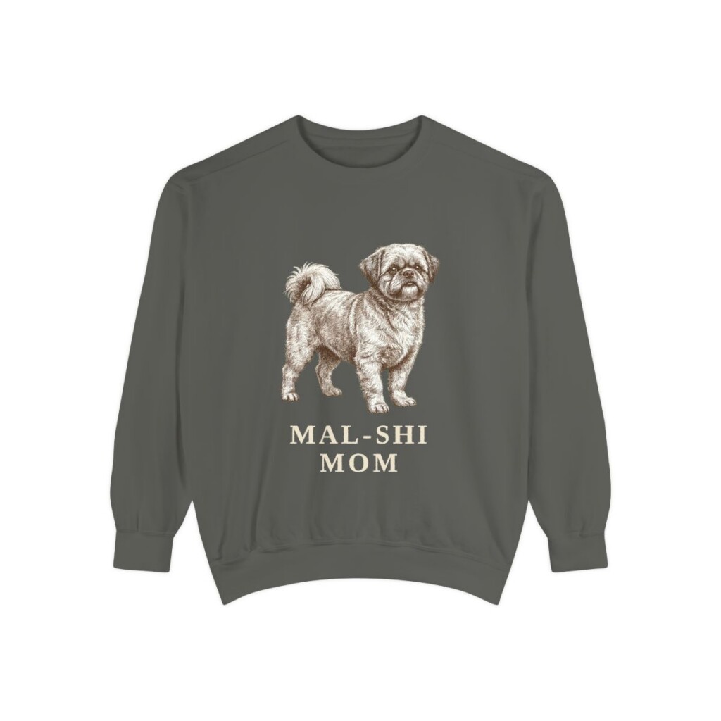 Mal-Shi Mom Sweatshirt, Pepper, front view
