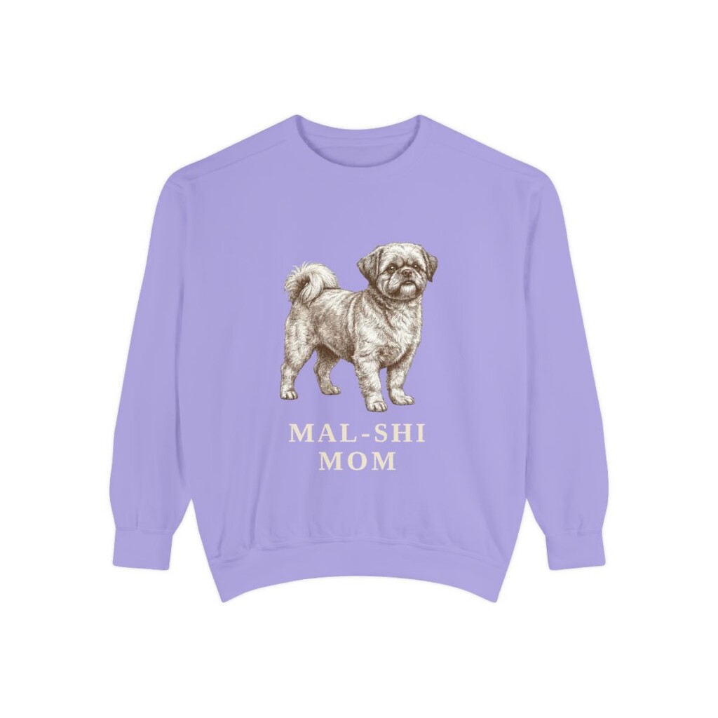 Mal-Shi Mom Sweatshirt, Violet, front view