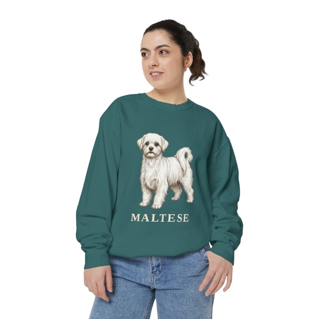Maltese Sweatshirt, Blue Spruce, person 2 front
