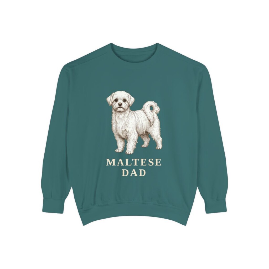 Maltese Dad Sweatshirt, Blue Spruce, front view