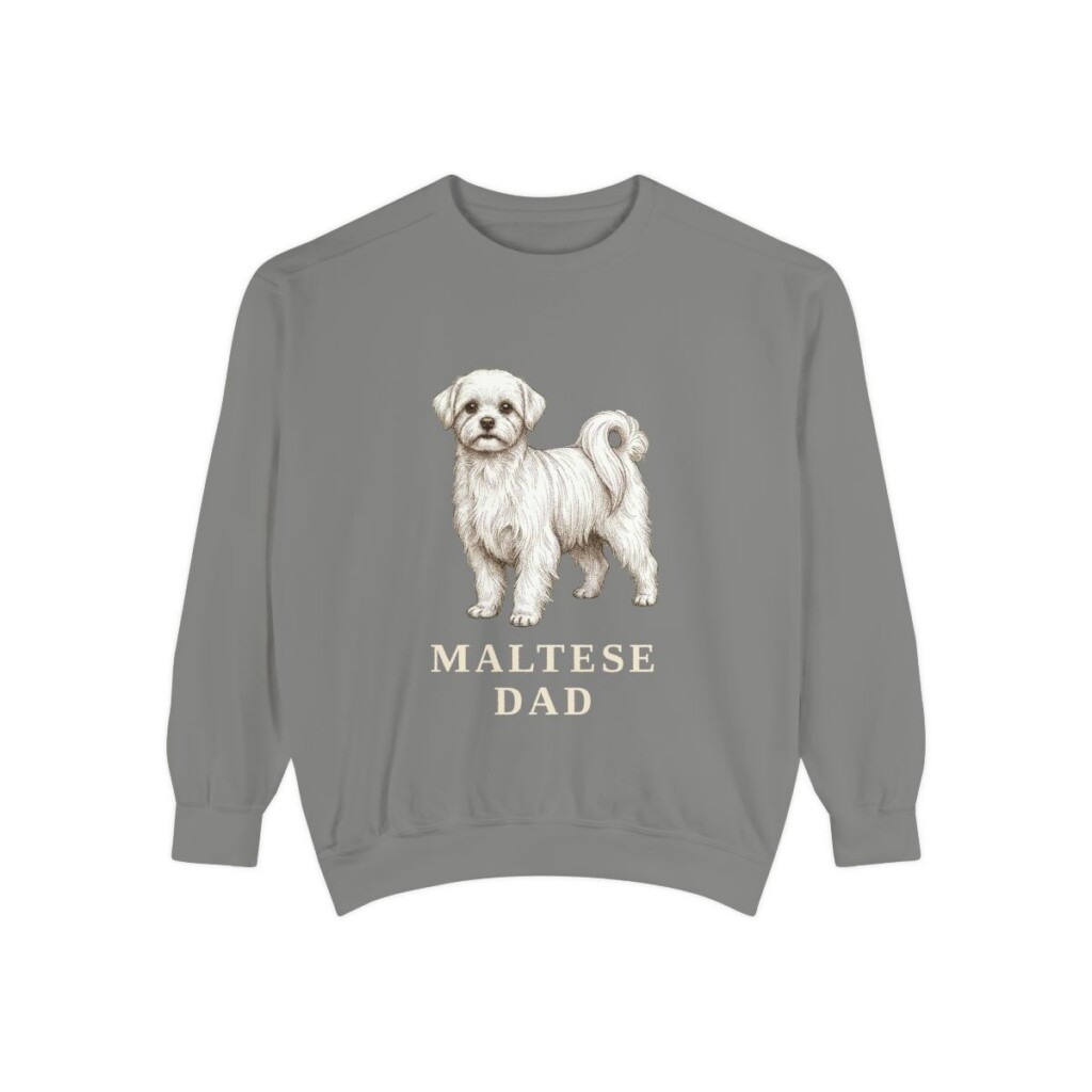 Maltese Dad Sweatshirt, Grey, front view