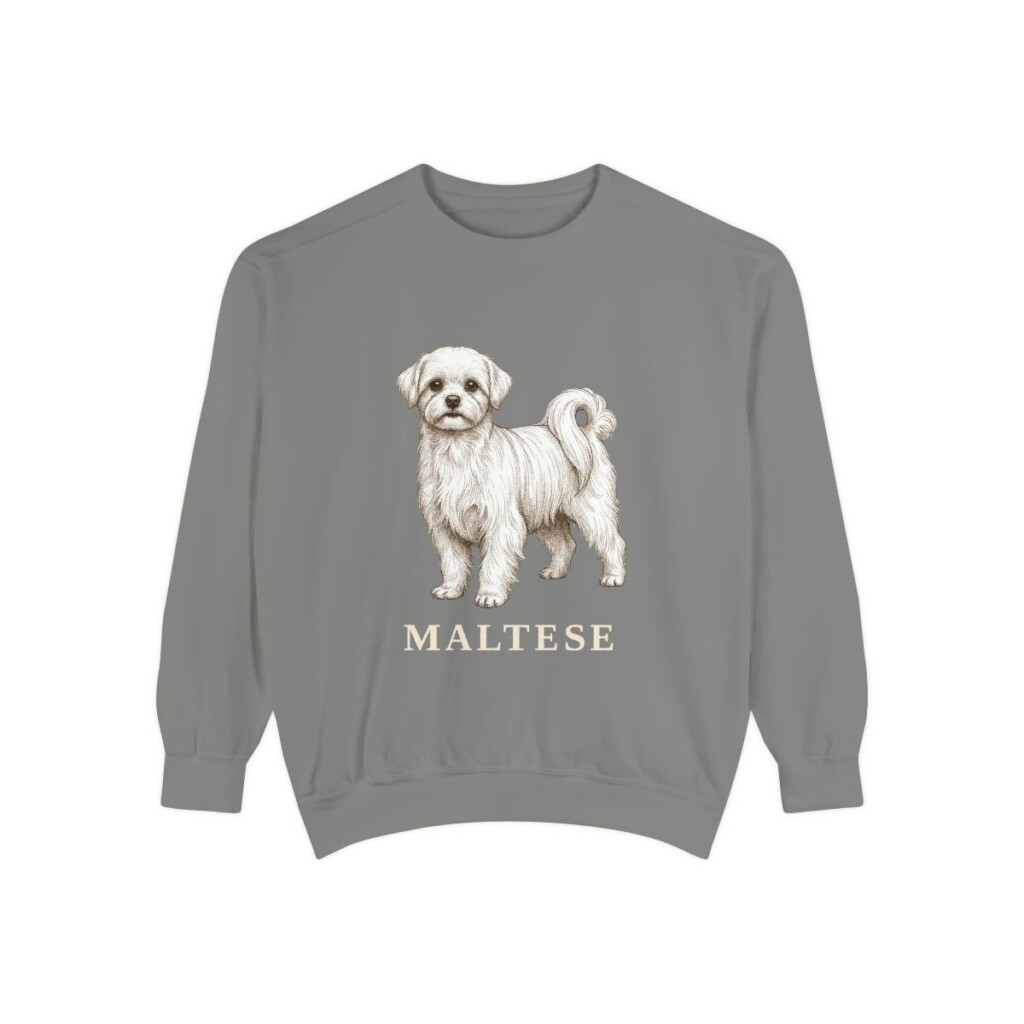 Maltese Sweatshirt, Grey, front view
