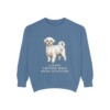 Maltese Humor Sweatshirt, Blue Jean, front view
