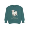 Maltese Humor Sweatshirt, Blue Spruce, front view