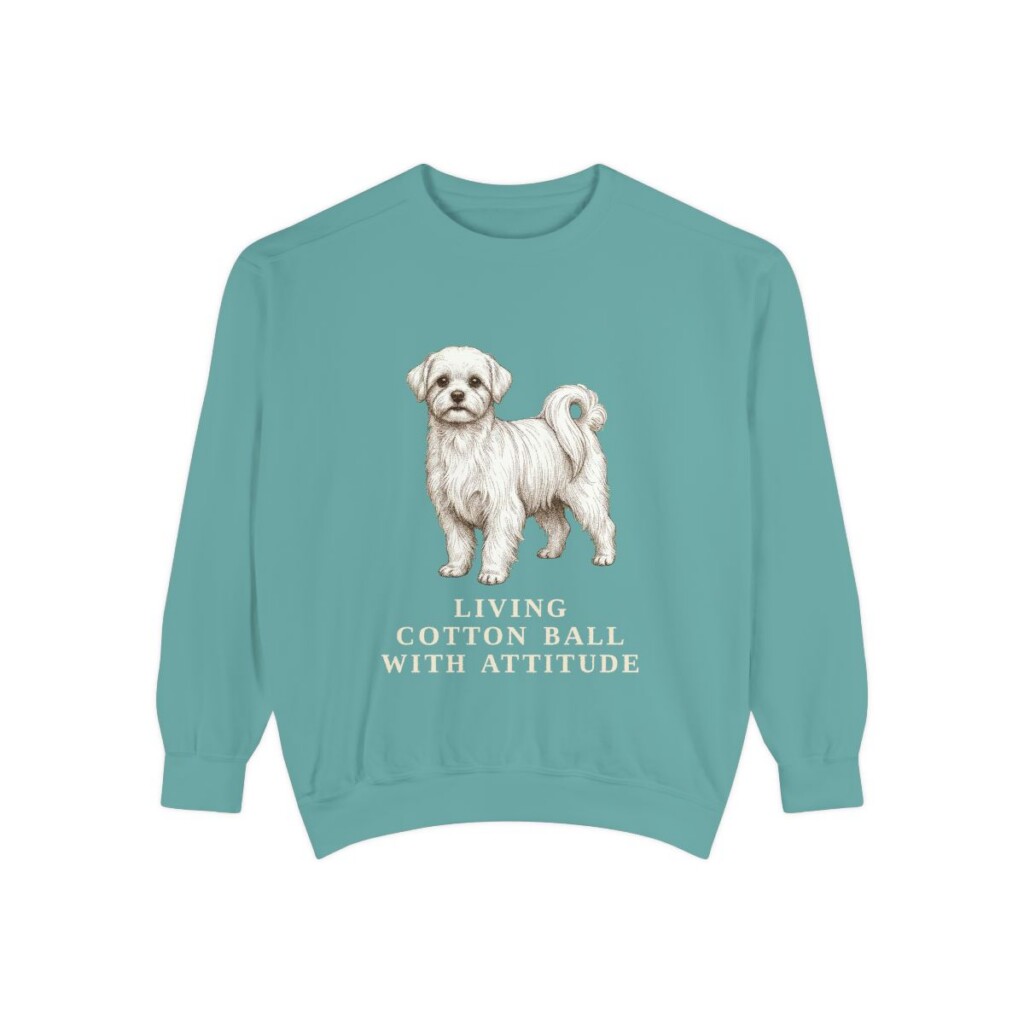 Maltese Humor Sweatshirt, Seafoam, front view