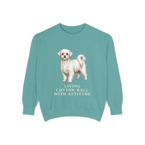 Maltese Humor Sweatshirt, Seafoam, front view