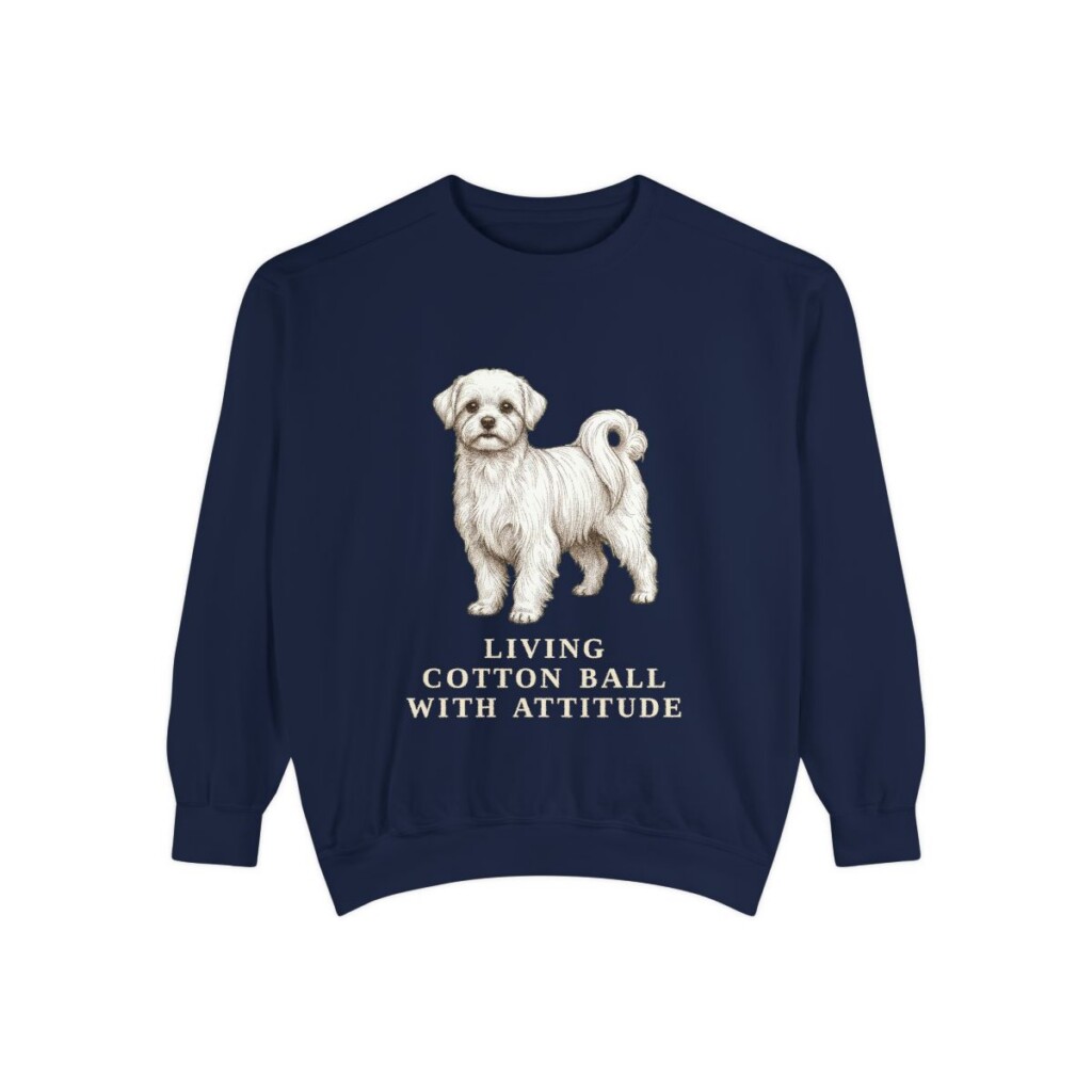 Maltese Humor Sweatshirt, True Navy, front view