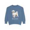 maltese-sweatshirt-latin-blue-jean Maltese Latin Sweatshirt, Blue Jean, front view