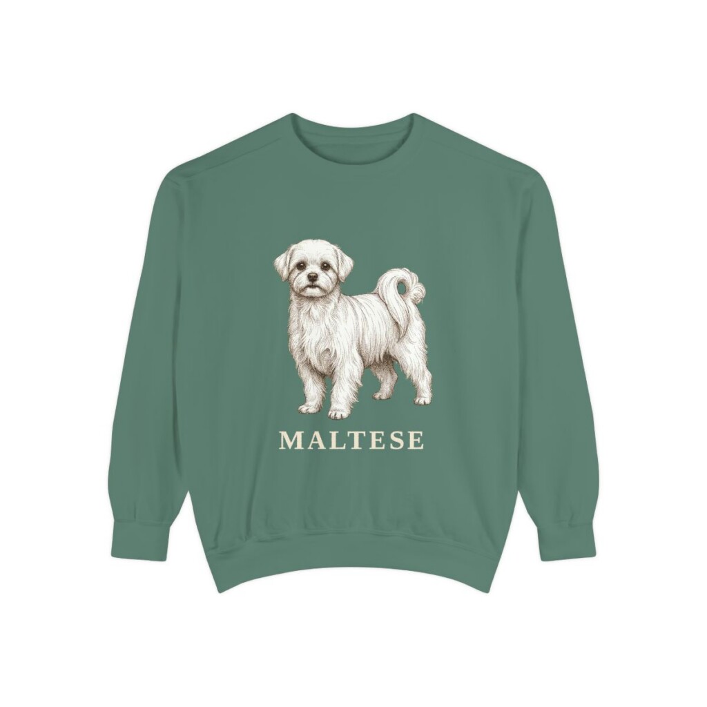 Maltese Sweatshirt, Light Green, front view
