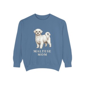 Maltese Mom Sweatshirt, Blue Jean, front view