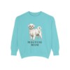 maltese-sweatshirt-mom-chalky-mint Maltese Mom Sweatshirt, Chalky Mint, front view