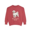 maltese-sweatshirt-mom-crimson Maltese Mom Sweatshirt, Crimson, front view