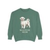 maltese-sweatshirt-mom-light-green Maltese Mom Sweatshirt, Light Green, front view