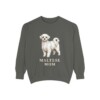 maltese-sweatshirt-mom-pepper Maltese Mom Sweatshirt, Pepper, front view