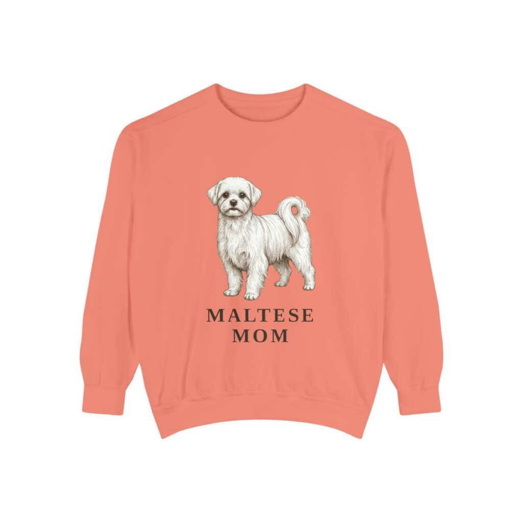 maltese-sweatshirt-mom-terracotta Maltese Mom Sweatshirt, Terracotta, front view