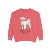 maltese-sweatshirt-mom-watermelon Maltese Mom Sweatshirt, Watermelon, front view
