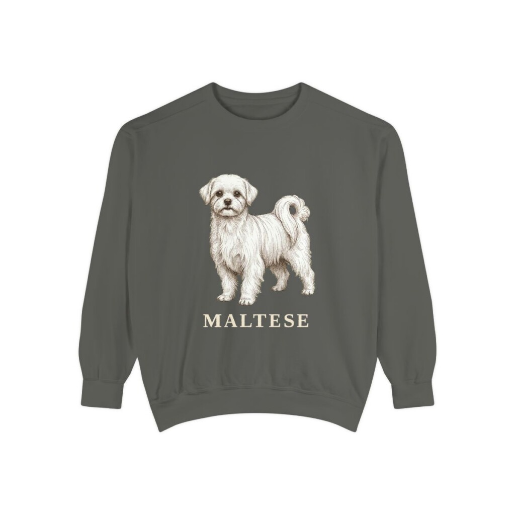 Maltese Sweatshirt, Pepper, front view