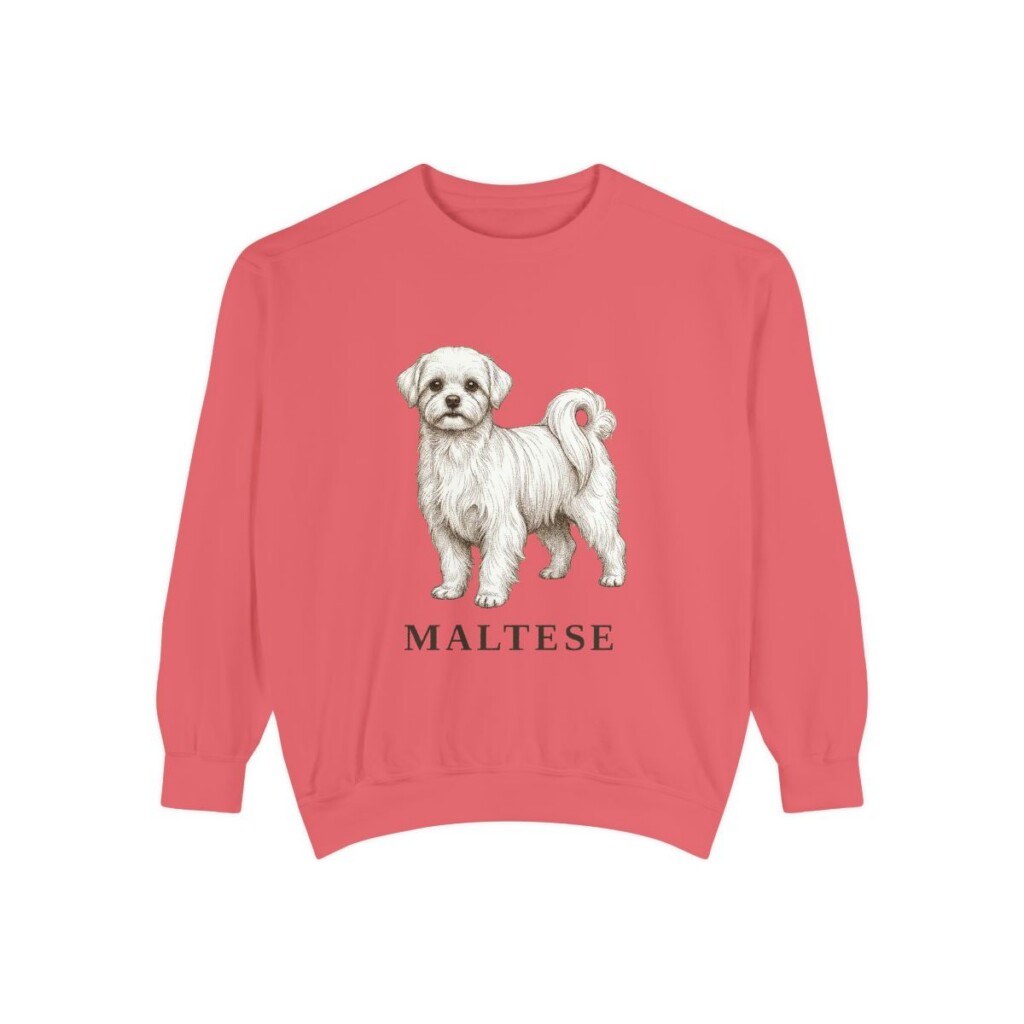 Maltese Sweatshirt, Watermelon, front view