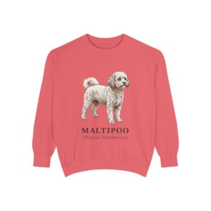 maltipoo-sweatshirt-latin-watermelon Maltipoo Latin Sweatshirt, Watermelon, front view