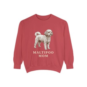 maltipoo-sweatshirt-mom-crimson Maltipoo Mom Sweatshirt, Crimson, front view