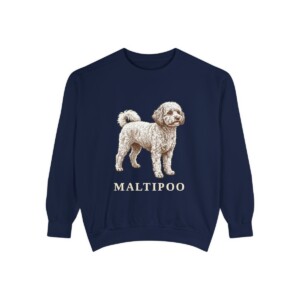 maltipoo-sweatshirt-true-navy Maltipoo Sweatshirt, True Navy, front view