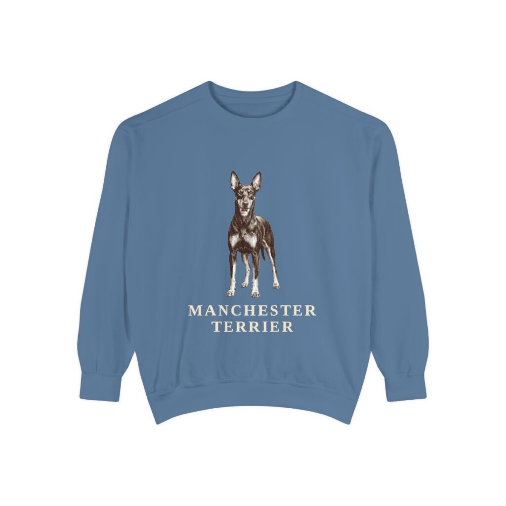 Manchester Terrier Sweatshirt, Blue Jean, front view