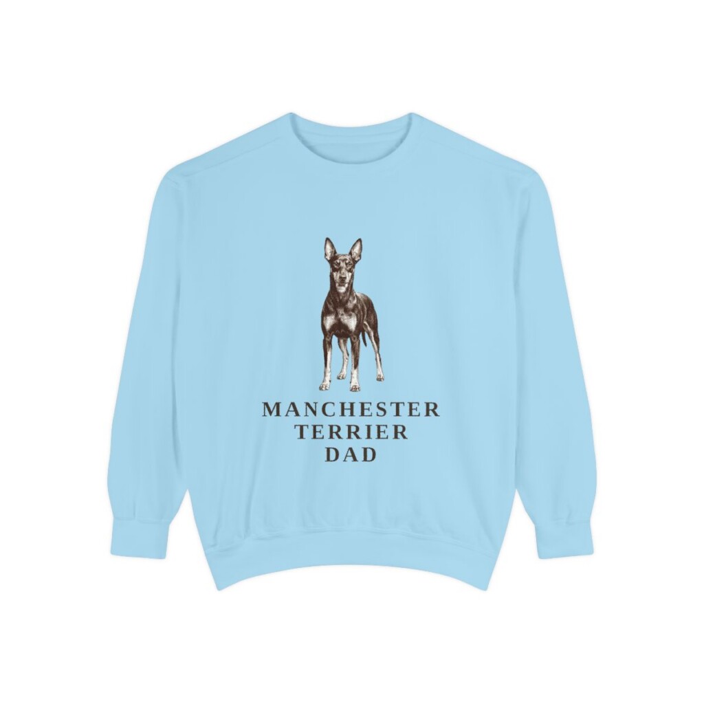 Manchester Terrier Dad Sweatshirt, Chambray, front view