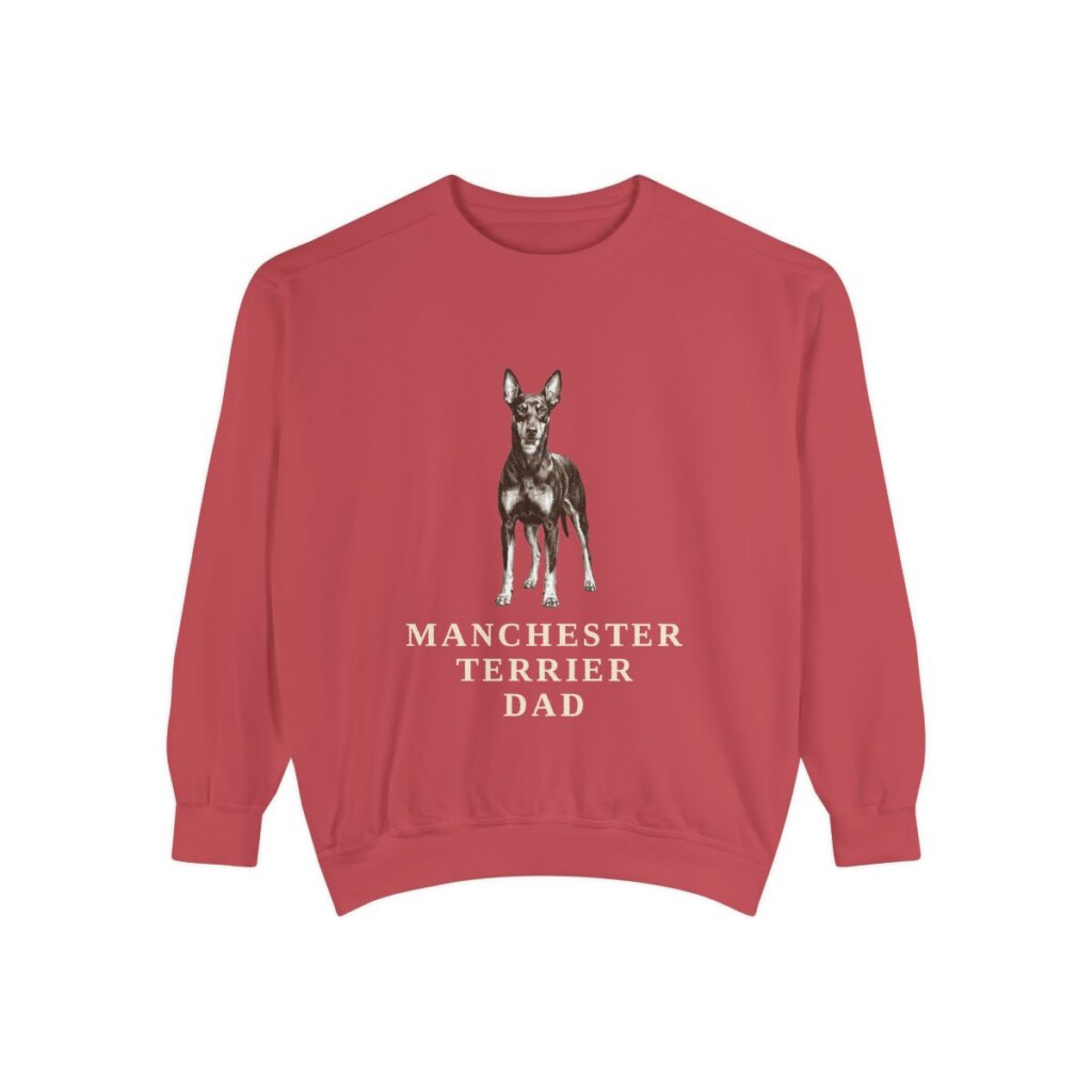 Manchester Terrier Dad Sweatshirt, Crimson, front view