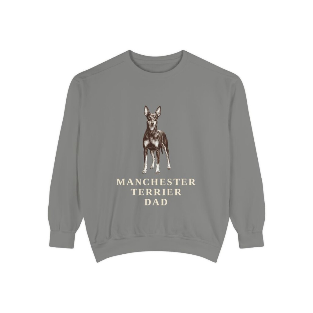 Manchester Terrier Dad Sweatshirt, Grey, front view