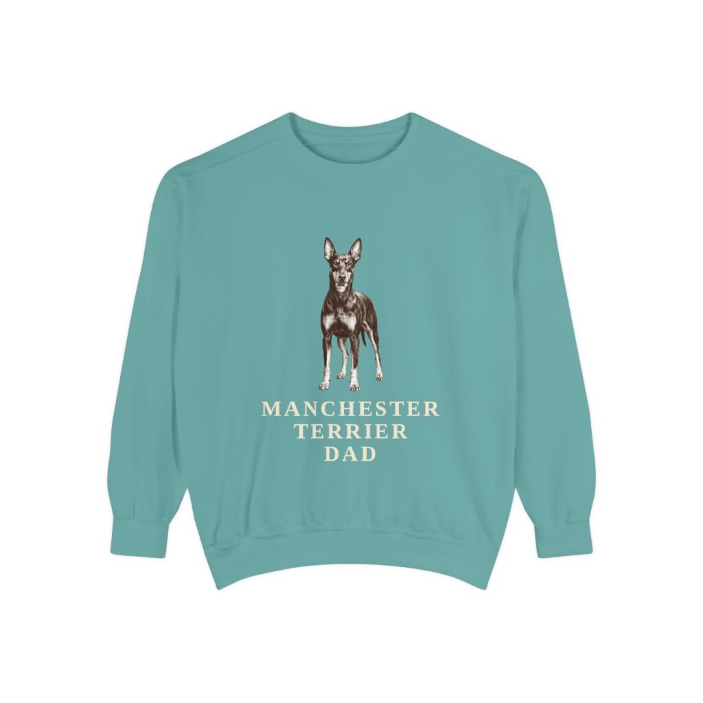 Manchester Terrier Dad Sweatshirt, Seafoam, front view