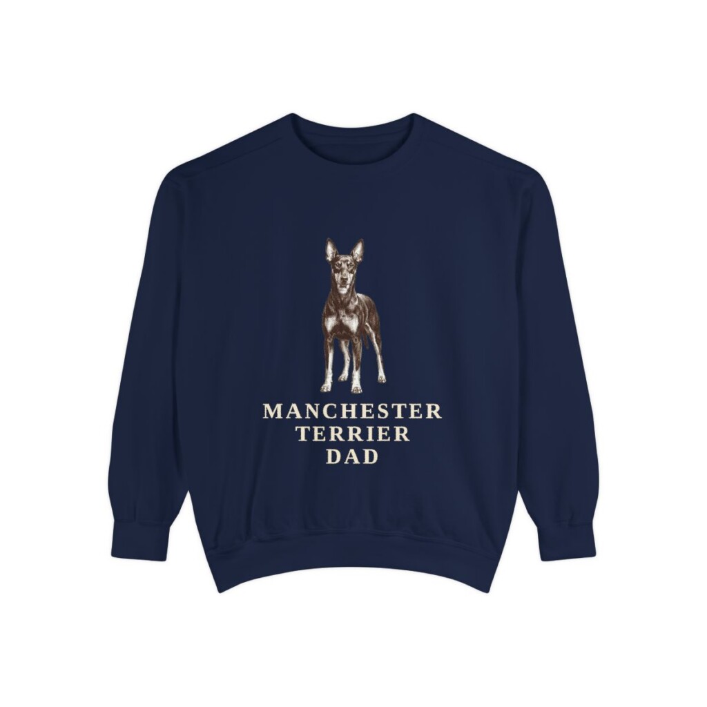 Manchester Terrier Dad Sweatshirt, True Navy, front view