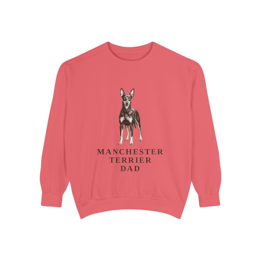 Manchester Terrier Dad Sweatshirt, Watermelon, front view
