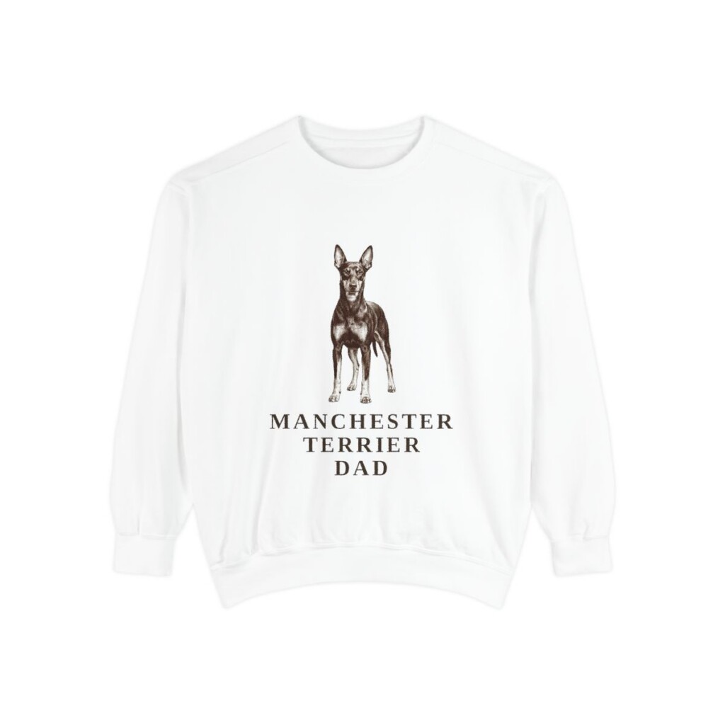 Manchester Terrier Dad Sweatshirt, White, front view