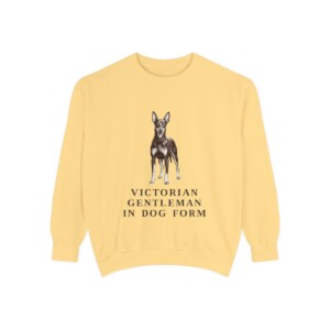 Manchester Terrier Humor Sweatshirt, Butter, front view