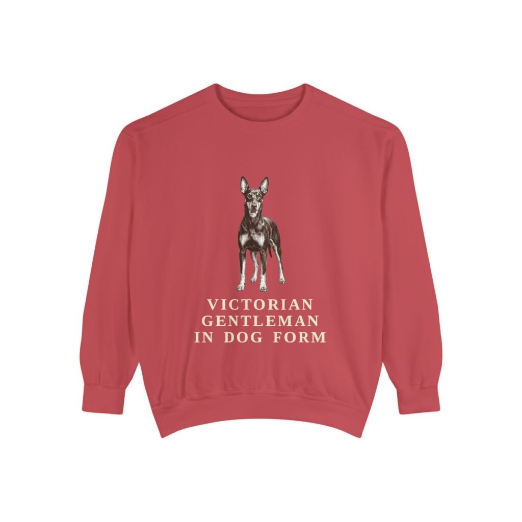 Manchester Terrier Humor Sweatshirt, Crimson, front view
