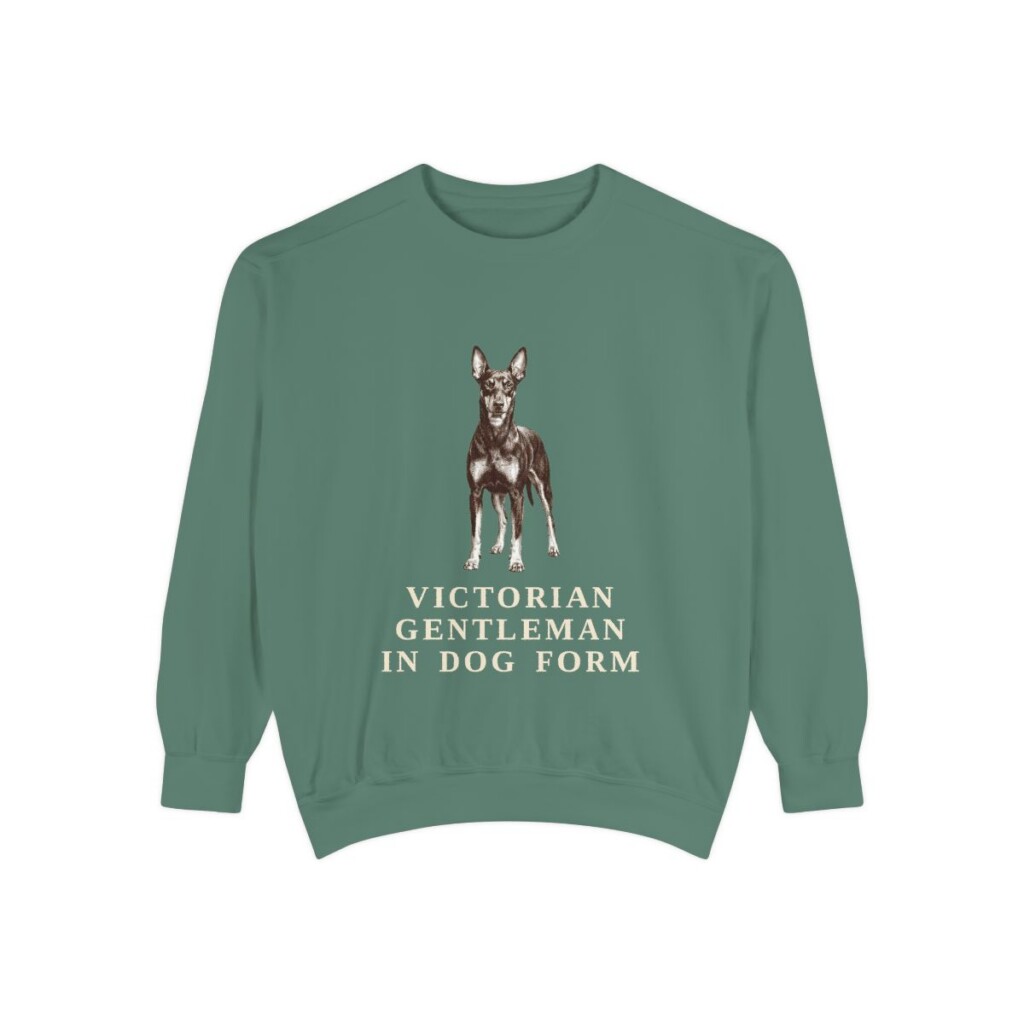 Manchester Terrier Humor Sweatshirt, Light Green, front view