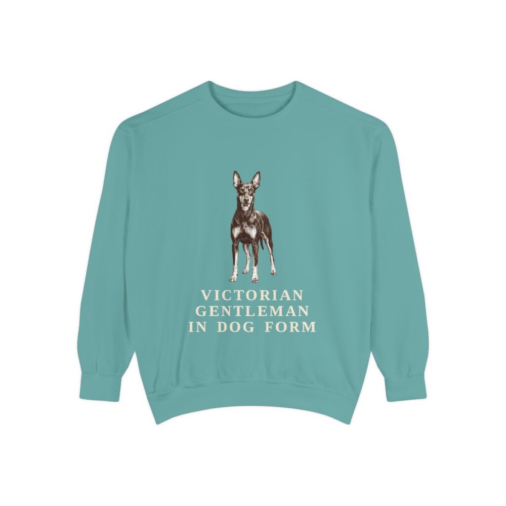 Manchester Terrier Humor Sweatshirt, Seafoam, front view