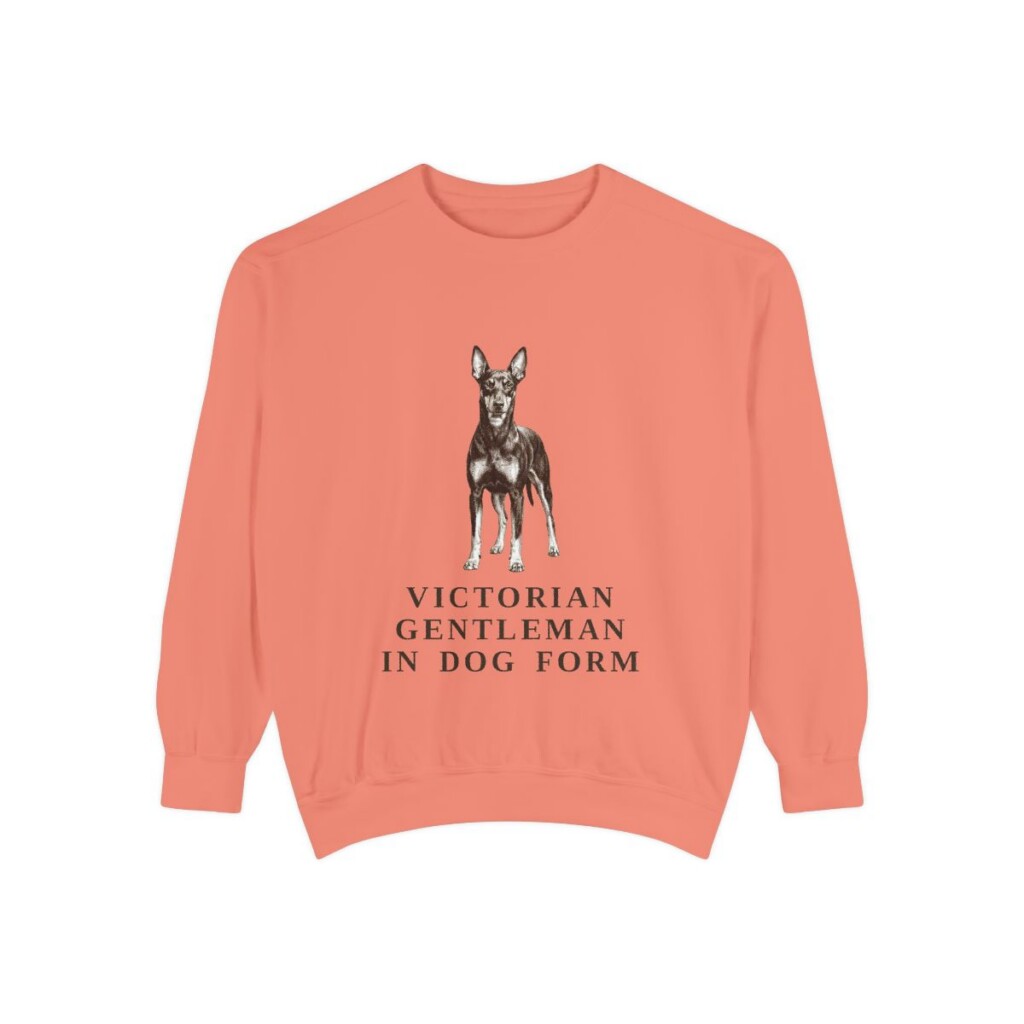 Manchester Terrier Humor Sweatshirt, Terracotta, front view