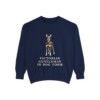 Manchester Terrier Humor Sweatshirt, True Navy, front view