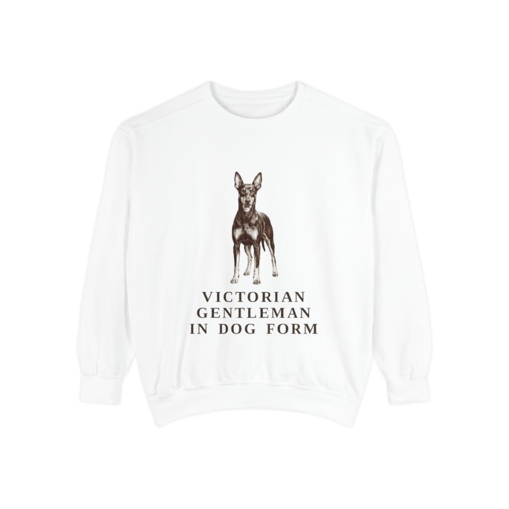 Manchester Terrier Humor Sweatshirt, White, front view