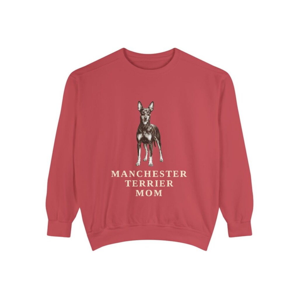 manchester-terrier-sweatshirt-mom-crimson Manchester Terrier Mom Sweatshirt, Crimson, front view
