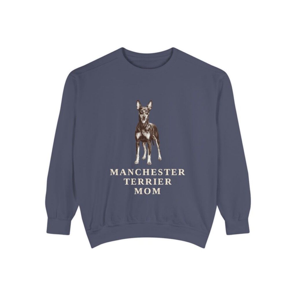manchester-terrier-sweatshirt-mom-denim Manchester Terrier Mom Sweatshirt, Denim, front view