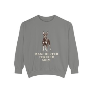 Manchester Terrier Mom Sweatshirt, Grey, front view