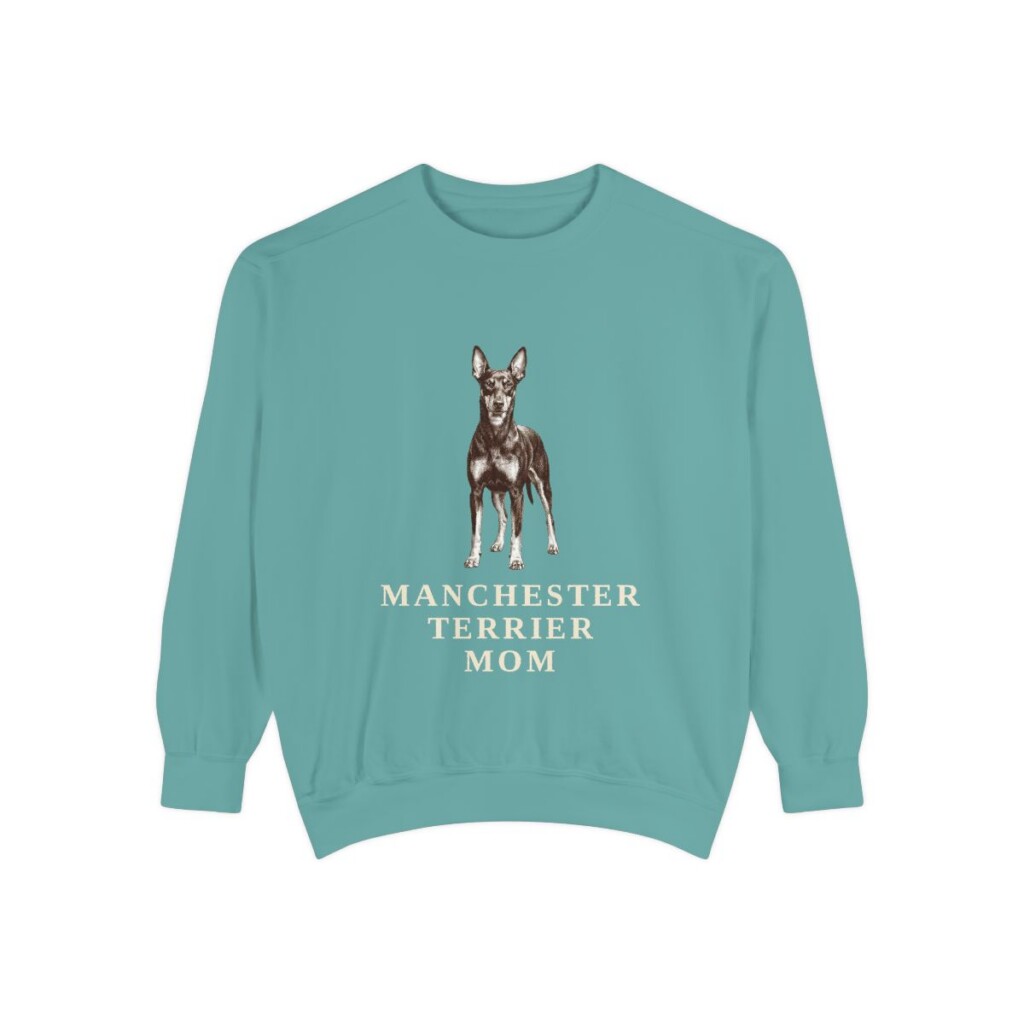 manchester-terrier-sweatshirt-mom-seafoam Manchester Terrier Mom Sweatshirt, Seafoam, front view