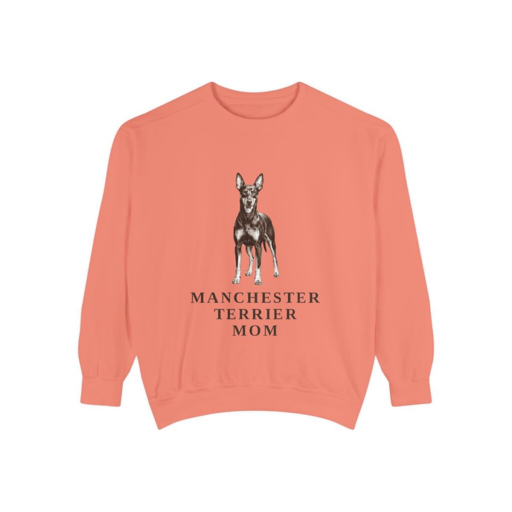 manchester-terrier-sweatshirt-mom-terracotta Manchester Terrier Mom Sweatshirt, Terracotta, front view